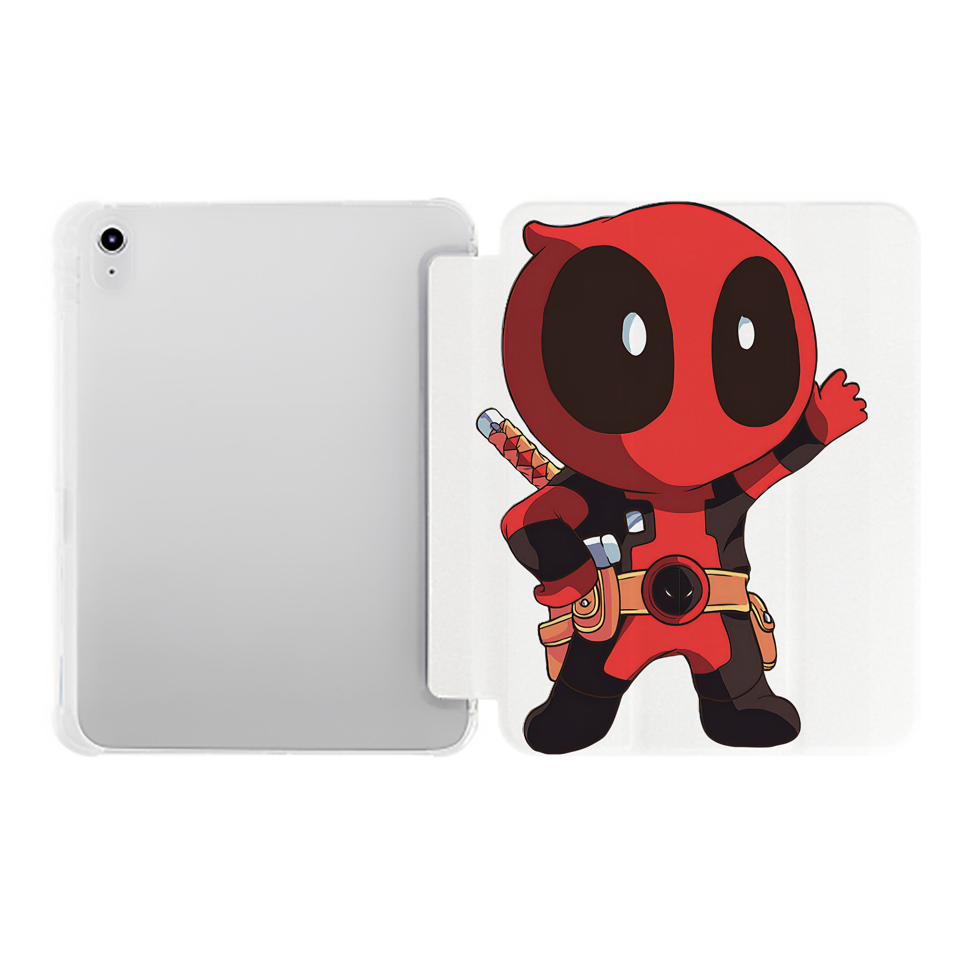 （画像用） Deadpool デッドプール IPad ケース ペン収納付き 三つ折りスタンド PUレザー×シリコン 対応機種9.5/10.5/10.9インチ